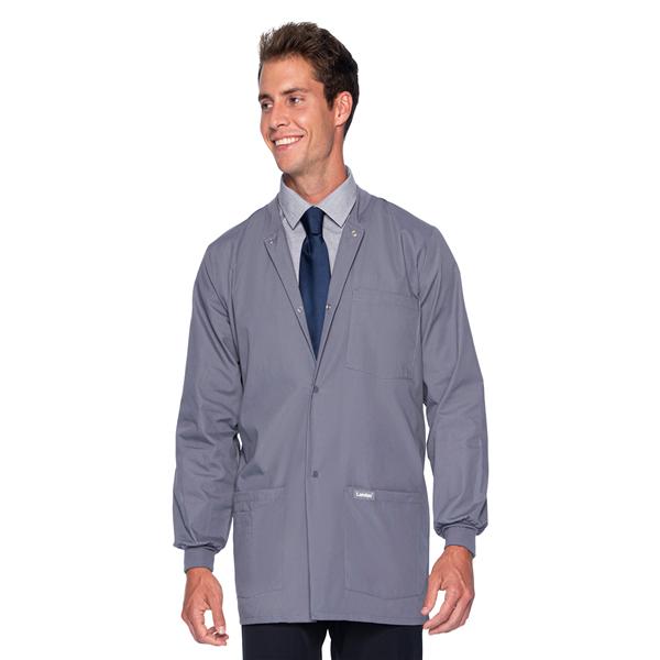 Warm-Up Jacket 5 Pockets Long Sleeves / Knit Cuff 34 in 3X Large Stl Gry Mens Ea