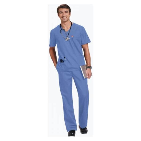 Orange Standard Scrub Shirt 2 Pockets Short Sleeves 3X Large Ceil Blue Unisex Ea