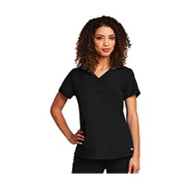 Greys Anatomy Scrub Shirt Adult Womens Black 77% Polyester / 23%...