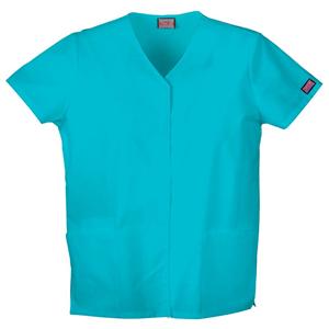 Cherokee Workwear Scrub Shirt Adult Womens Turquoise 65% Polyeste...