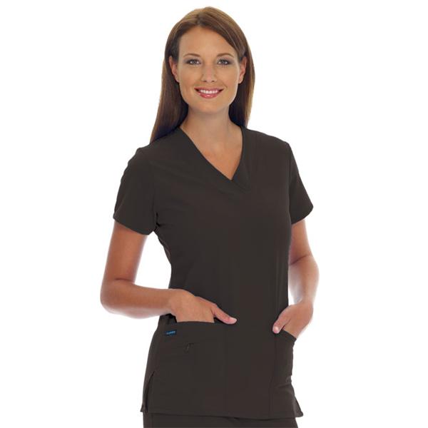 Jockey Scrub Shirt V-Neck 3 Pockets Short Sleeves 4X Large Black Womens Ea