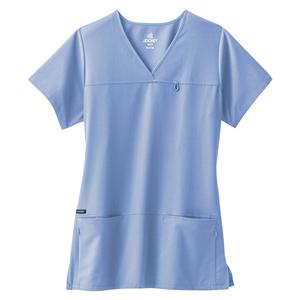 Jockey Scrub Shirt V-Neck 4 Pockets Short Sleeves 2X Large Ceil Blue Womens Ea