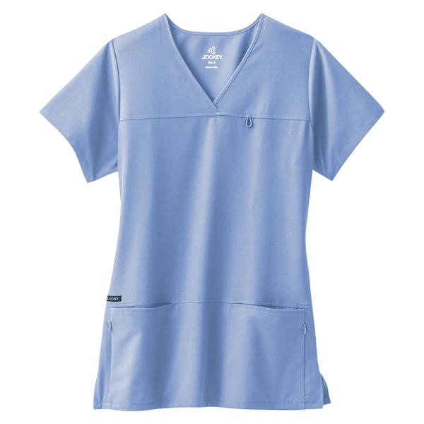 Jockey Scrub Shirt V-Neck 4 Pockets Short Sleeves 2X Large Ceil Blue Womens Ea