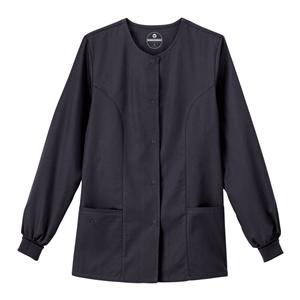 Snap Front Jacket 3X Large Charcoal Womens Ea