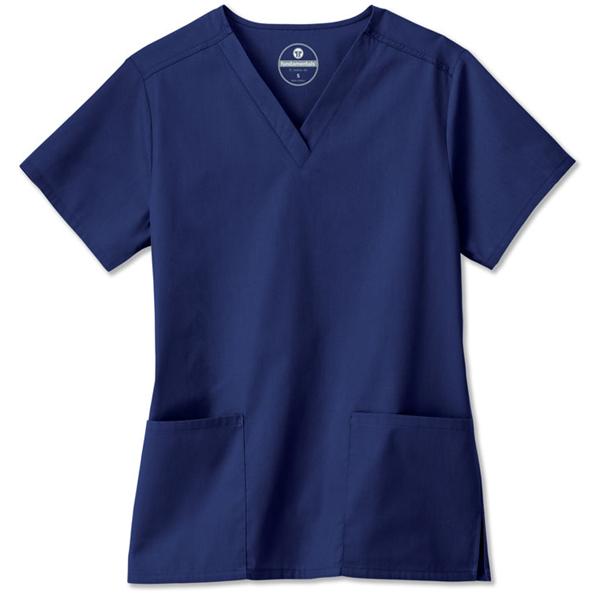 Fundamentals Scrub Shirt Adult Womens Navy 65% Polyester / 35% Co...