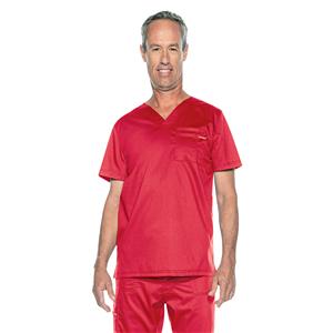 Proflex Scrub Top V-Neck 2 Pockets Small True Red Unisex Ea