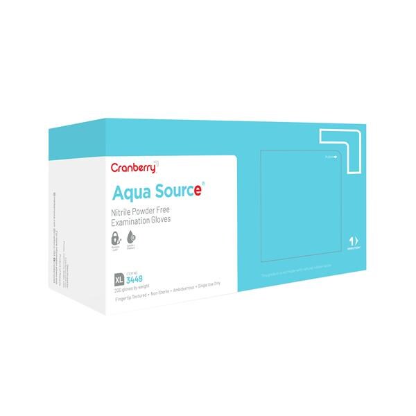 Aqua Source Nitrile Exam Gloves X-Large Aqua Non-Sterile