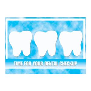Laser 4-Up Recall Cards Checkup 3 Teeth 8.5 in x 11 in 200/Pk