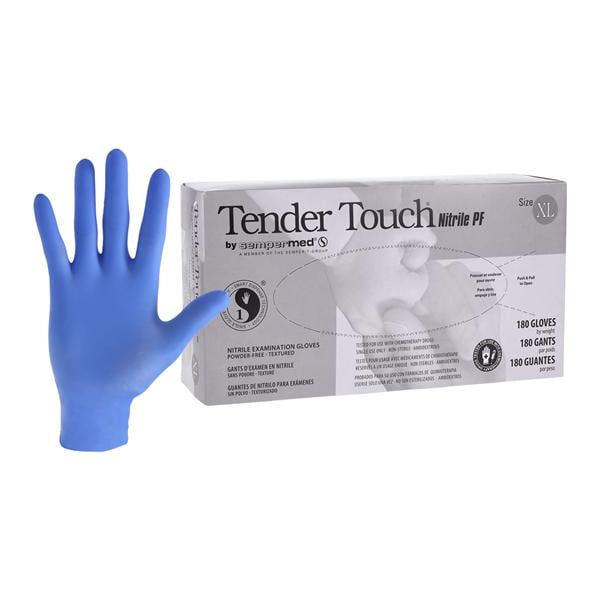 SemperCare Tender Touch Nitrile Exam Gloves X-Large Violet Blue Non-Sterile, 10 BX/CA
