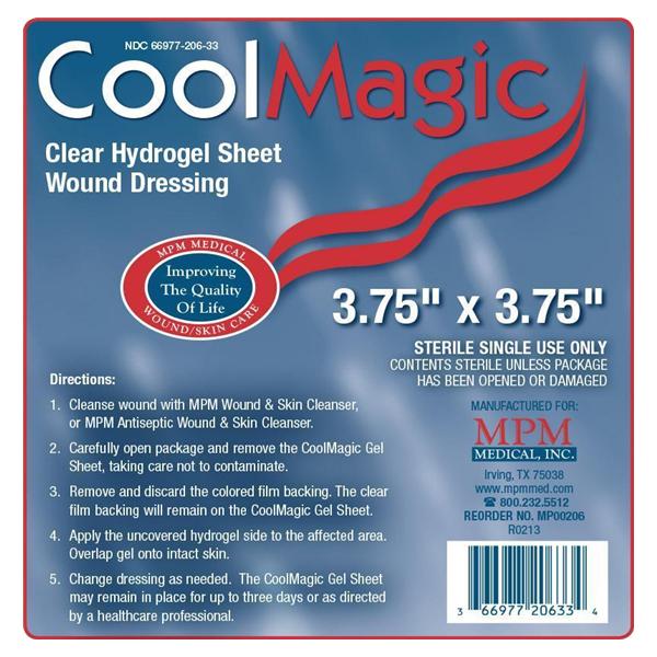 CoolMagic Hydrogel Hydrogel Dressing 3-3/4x3-3/4" Sterile Clear N...
