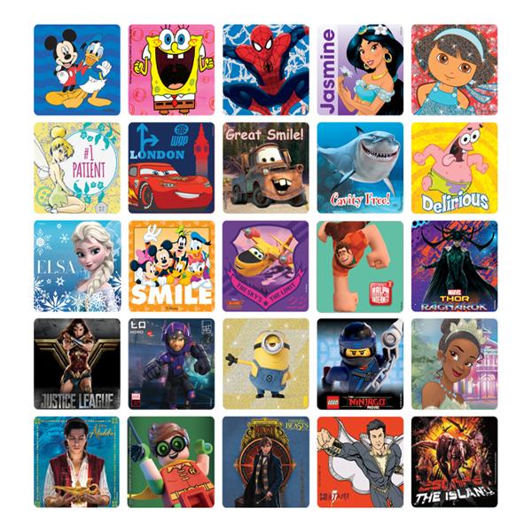 Stickers Licensed 2.5 in Assorted 5000/Package