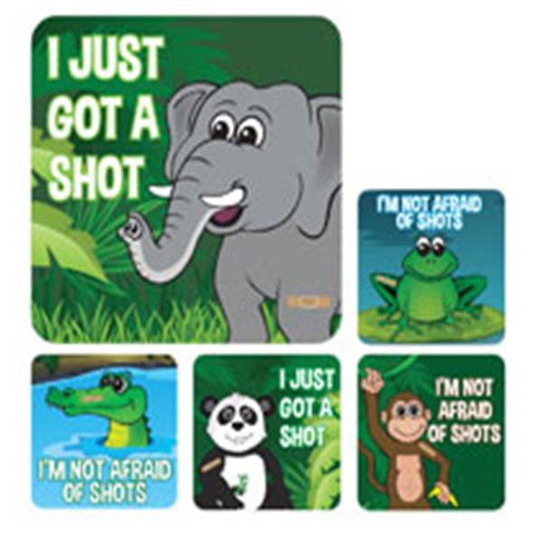 Stickers Assorted Animals I Got a Shot 100/Rl