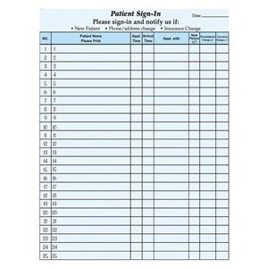 HIPAA Privacy Sign In Sheet 8.5 in x 11 in Blue 125/Pk