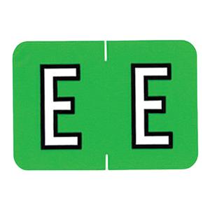 Sycom "E" End Tab Green Labels 1"x1.5" 500/Rl