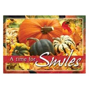Imprinted Recall Cards Fall Harvest Smile 4 in x 6 in 250/Pk