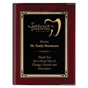 Custom Office Plaque Black Brass Plate Oak or Cherry Wood Ea