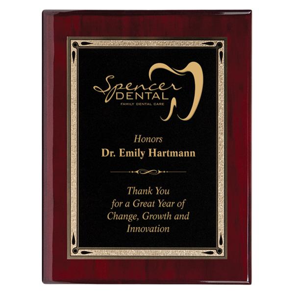 Custom Office Plaque Black Brass Plate Oak or Cherry Wood Ea