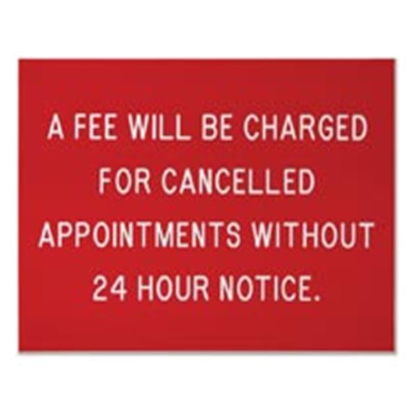Formatted Wall Sign 24-Hour Notice Plastic Ea