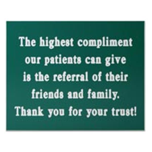 Formatted Wall Sign Referral Plastic Ea