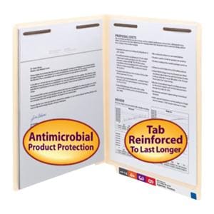 Smead Antimicrobial End Tab Folder Fasteners 1 & 3 50/Box