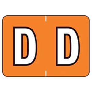 Sycom "D" End Tab Labels 1"x1.5" Dark Orange 500/Rl
