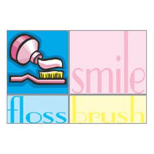 Imprinted Recall Cards Smile Floss Brush 4 in x 6 in 250/Pk