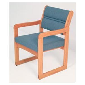 Dakota Wave Valley Reception Chair With Sled Base & Arms Standard Fabric Ea