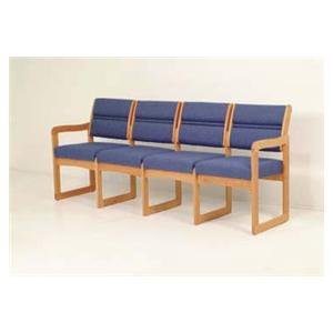 Dakota Wave Valley 4-Seat Sofa With Sled Base Deluxe Fabric Ea