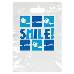2-Color Bags Smile! White 9 in x 13 in 100/Pk