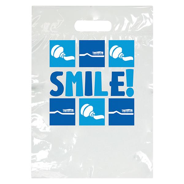 2-Color Bags Smile! White 9 in x 13 in 100/Pk