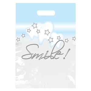 2-Color Bags Stars & Smiles White 9 in x 13 in 100/Pk