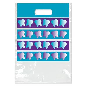 2-Color Bags Purple Teeth White 9 in x 13 in 100/Pk