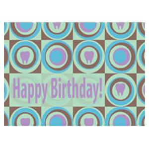 Imprinted Recall Cards Birthday Brown Circles 4 in x 6 in 250/Pk