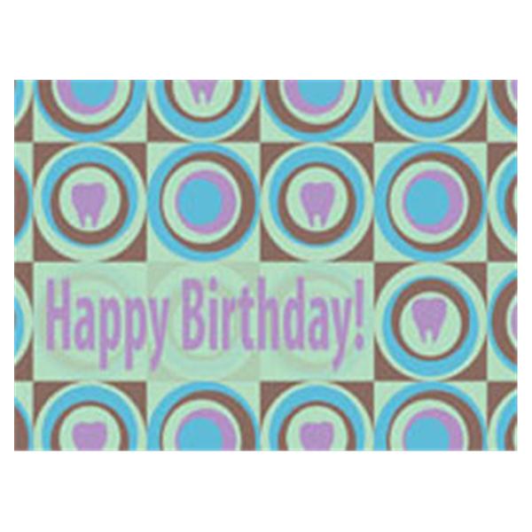 Imprinted Recall Cards Birthday Brown Circles 4 in x 6 in 250/Pk