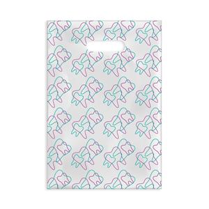 Scatter Print Bags Tooth Shapes 2 Sided Print Clear 100/Bx