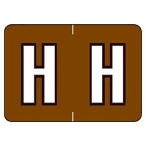 Sycom "H" End Tab Brown Labels 1"x1.5" 500/Rl