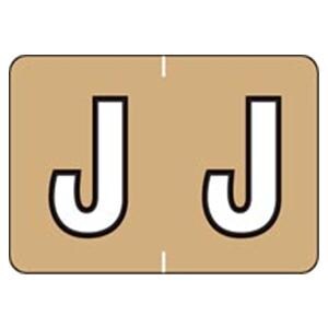 Sycom "J" End Tab Gold Labels 1"x1.5" 500/Rl
