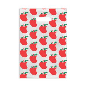 Scatter Print Bags Apples 2 Sided Print Clear 7 in x 10 in 100/Bo...