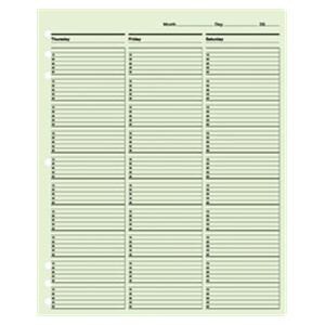 TimeScan Undated 1Column 15Min8.5x11 100/Pk