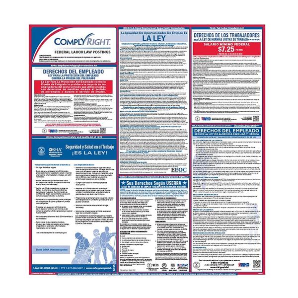 Poster Federal Labor Law Spanish 24 in x 27 in Ea