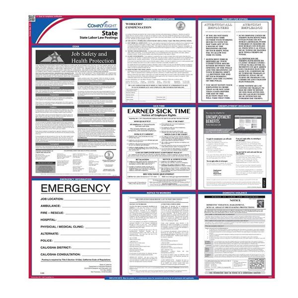 Poster State Labor Law Wisconsin English 27 in x 39 in Ea