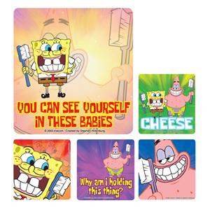 Stickers 2.5 in x 2.5 in Dental Spongebob Assorted 100/Rl