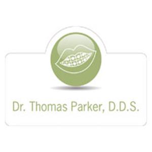 Name Badge Braces Full Color Green Plastic Ea