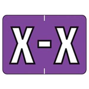 Sycom "X" End Tab Purple Labels 1"x1.5" 500/Rl