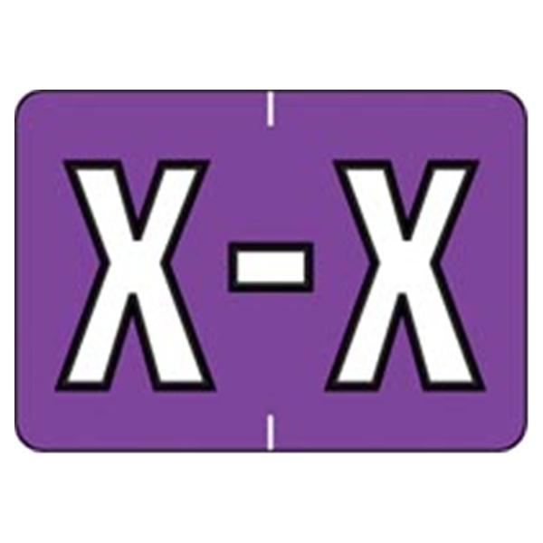 Sycom "X" End Tab Purple Labels 1"x1.5" 500/Rl