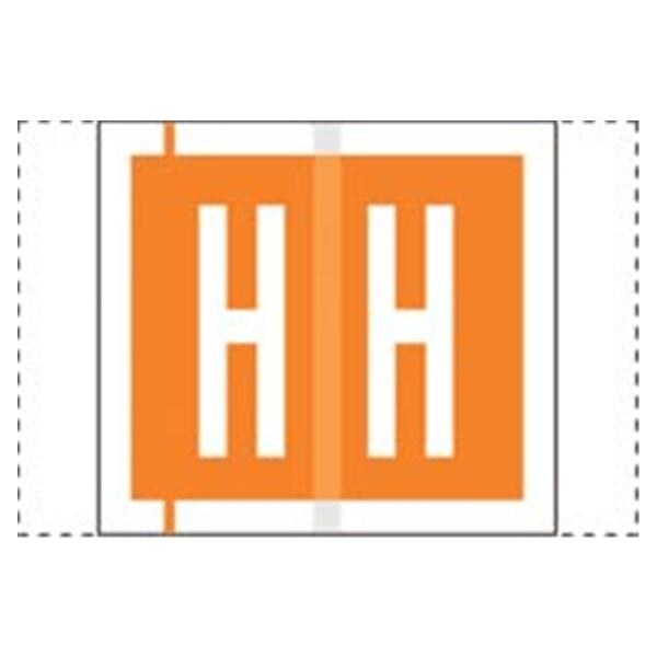 Col'R'Tab Compatible "H" LabelOrange 500/Rl