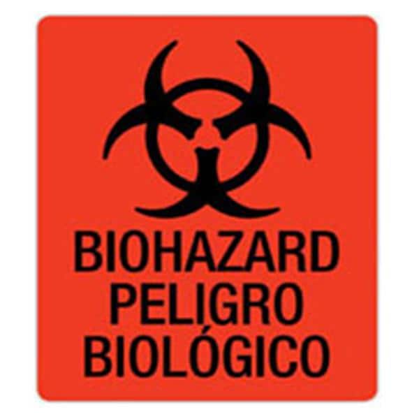 Label Biohazard Red Fluorescnt5Wx6H 5/Package