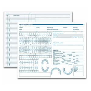 Exam Record Dental Charts 2-Sided With Primary Arch & Geometric Diagrams 250/Pk