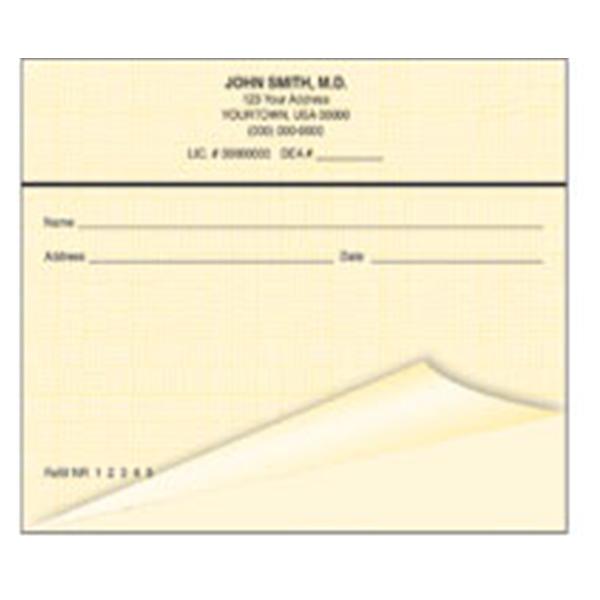 Safety Prescription Pads 2-Part Horizontal Blue With Woven Background 10/Bx