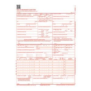 Insurance Claim Forms CMS-1500 2012 Laser Cut 8.5 in x 11 in Whit...